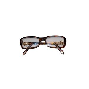 Tiffany and Co. Tortoiseshell Eye Glasses with Floral Rhinestone Detail